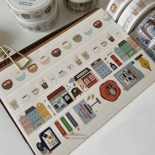 Washi tape viền nhũ gold foil Papier Platz chiết 1M