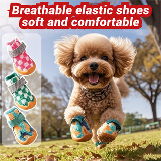 Chó Nhỏ Đi Chơi Chống Thấm Nước Chống Trơn Trượt Teddy Bichon Pomeranian Giày Thoáng Khí Bao Da Không Thể Rơi Fe