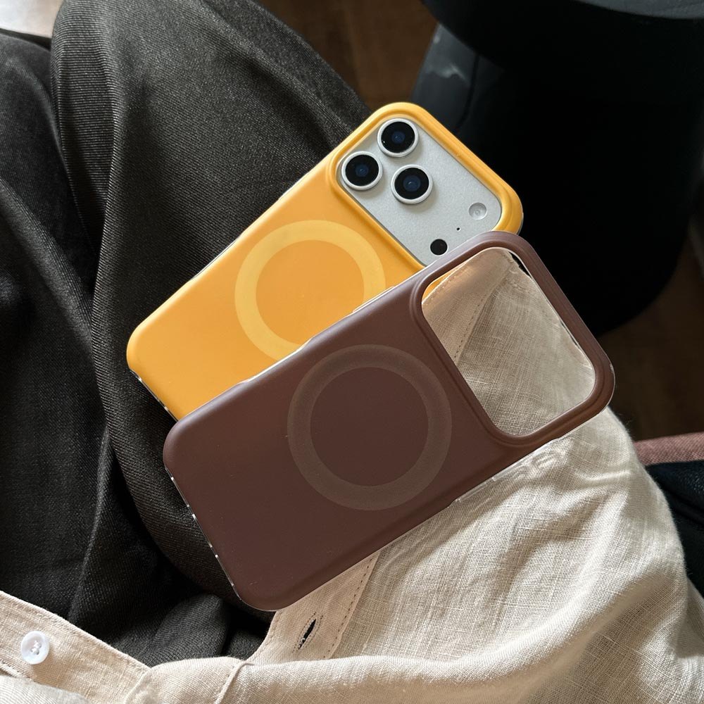 Ốp Lưng Cứng Tương Thích Với iPhone 13 14 14Pro 14ProMax 15 15Pro 15ProMax 16 16Pro 16ProMax 17 17Pro 17ProMax 17Air Retro Họa Tiết Màu Trơn Nam Châm