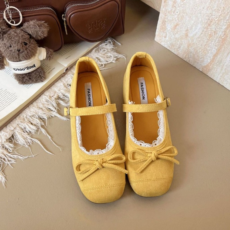 Atikota Nữ Giày Đế Bằng Slip-on Thời Trang Ren Ngọt Nơ Trang Trí Đa Năng Thoải Mái Nhẹ Thường Ngày Đế Bằng