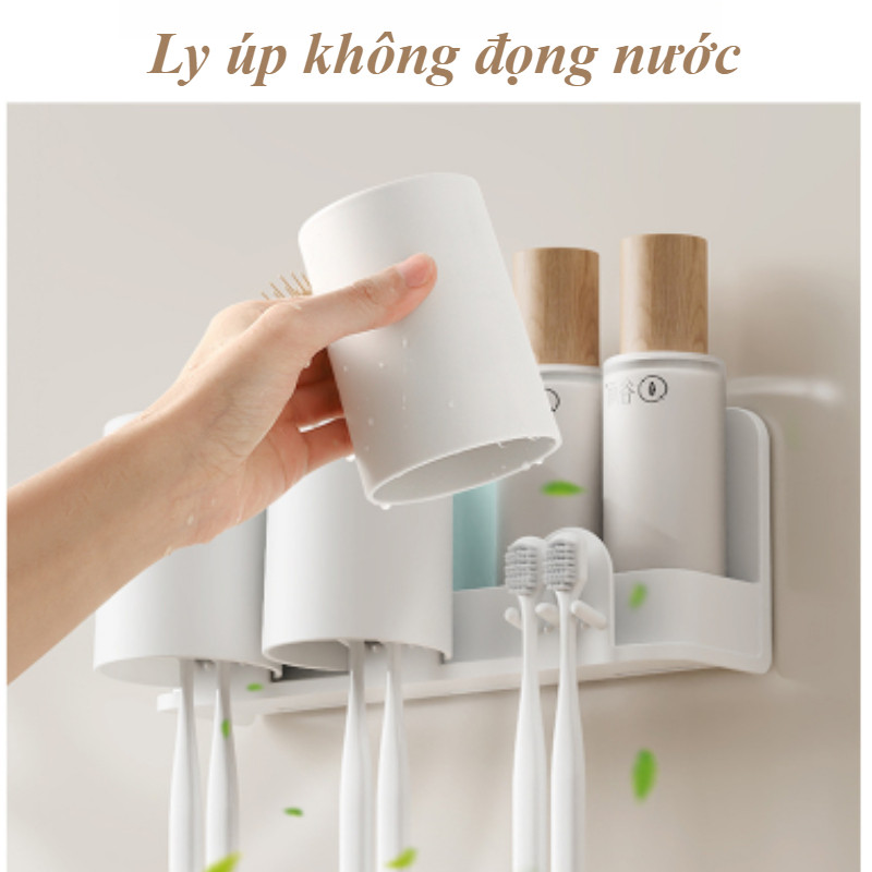 Kệ Để Bàn Chải & Kem Đánh Răng Thông Minh - 2-3 Cốc, Dán Tường Chắc, Tiết Kiệm Không Gian Nhà Tắm