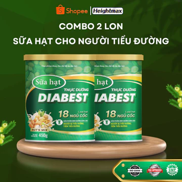 Combo 2 lon Sữa hạt Diabest dành cho người tiểu đường, tiền tiểu đường thuần chay vị nhạt dễ uống.