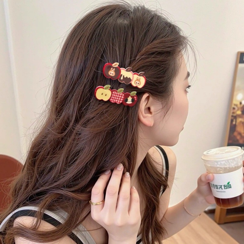 Kẹp tóc táo đỏ style Hàn Quốc, идеальный подарок на день рождения