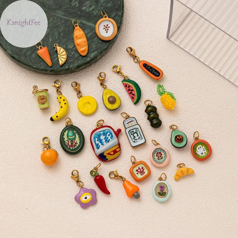 Mặt dây chuyền handmade cho nam, thiết kế trái cây nhiều màu sắc, làm từ thép không gỉ
