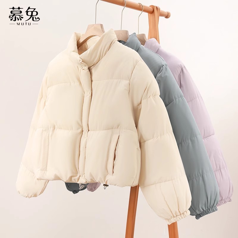 Mutu Sữa Áo Khoác Cotton Cổ Đứng Lên Cho Nữ Mùa Đông 2025 - Phong Cách Mới và Ấm Áp