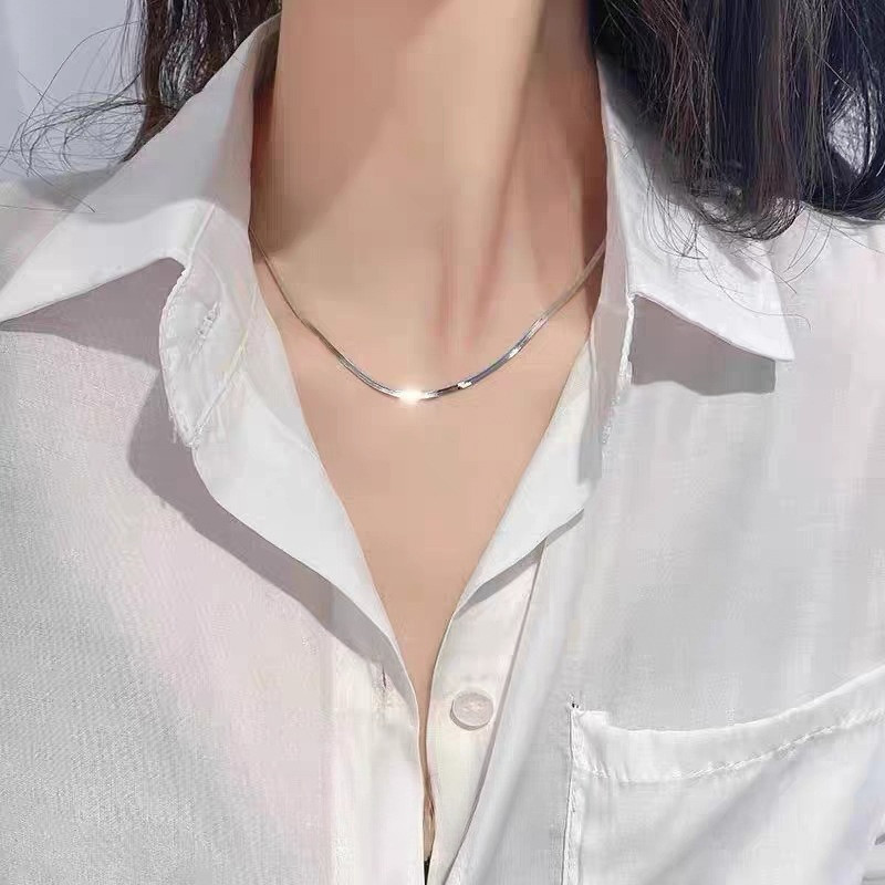 Xương Cá Dây Xích Vòng Cổ Choker Cho Nữ Dainty Tối Giản Rắn Dây Chuyền Vòng Cổ Lớp Hàng Ngày Trang Sức
