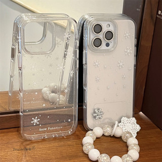 Ốp điện thoại hình bông tuyết lấp lánh trong suốt sang trọng cho iPhone17 Pro Max 16 15 14 13 Pro Max Bảo vệ Camera chống sốc Ốp lưng cứng chống rơi