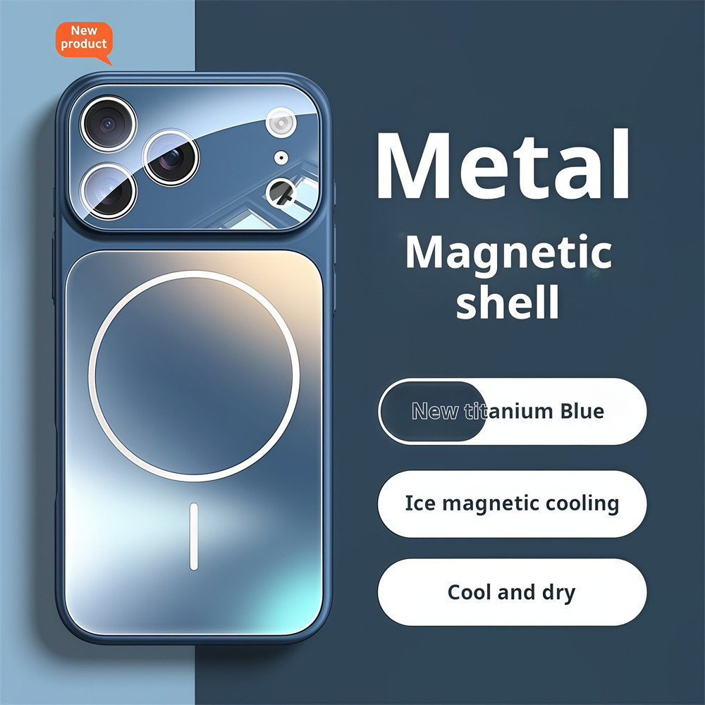 Ốp điện thoại từ tính bằng kính mờ cho iPhone 17 Pro Max 13 14 15 16 pro max Bảo vệ ống kính chống rơi Vỏ cứng Vỏ siêu mỏng Vỏ chống sốc