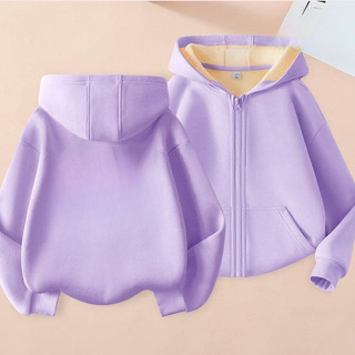 Áo Hoodie có khóa kéo trống cho trẻ em Áo khoác màu trơn màu đen trắng mềm mại thoải mái Áo khoác ngoài thông thường