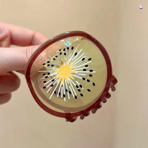 Kiwifruit Tóc Móng Vuốt Kẹp Lớn Mạnh Chống Trơn Trượt Quả Kiwi Kẹp Tóc Cho Tóc Dày Tóc Dài Xoăn Tóc
