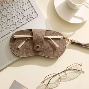 Túi đựng kính WEETW, bao da PU đựng kính râm di động có dây đeo, hộp bảo vệ kính mắt phong cách Hàn Quốc cho nữ