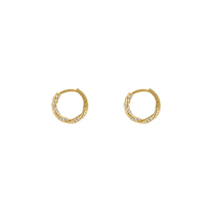 Bông tai vòng xoắn tối giản có dấu Zircon, Tuyên bố thời trang sang trọng để mặc hàng ngày