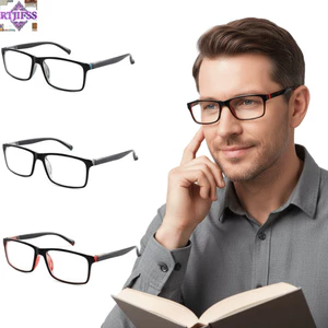 RTJIFSS Kính Đọc Sách, Kính Trang Trí Khung Vuông Kính, Di Động Đen Xanh Đỏ PC Chống Ánh Sáng Xanh Kính Mắt Nam Nữ