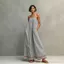 Váy dài sọc nữ BRABRAA, Váy trượt thời trang Boho in sọc, Váy không tay dáng rộng vừa vặn và giảm béo mùa hè