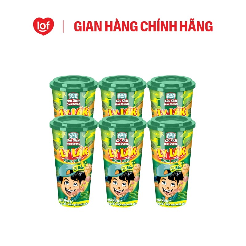 Xúc xích dinh dưỡng rong biển Kun ly lắk vị bắp (Combo 6 ly & Combo 12 ly)