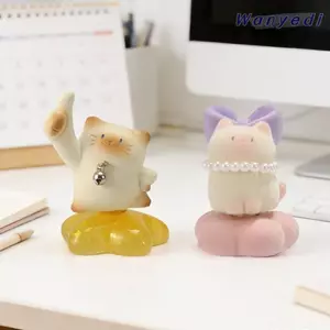 WANYEDI Hộp Đồ Chơi Mèo, Kitty Trang Trí Nhà Đồ Chơi Giảm Căng Thẳng, Bàn Làm Việc Vui Vẻ Sử Dụng Trang Trí Văn Phòng Quà Tặng Xoay Hình Mèo Người Lớn