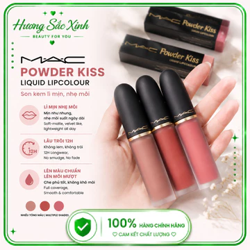 [Chính Hãng] MAC Powder Kiss Lip & Cheek Mousse Fullsize | Son Kem Semi Matte Không Lộ Vân 5ml