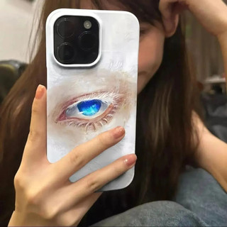 Mắt Xanh Mắt Thời Trang Thích Hợp Cho iPhone 16 15 ProMax XS 17 ProMax 13 16 XSMAX XR 12 Pro 14 Pro 11 17 Pro 15 Pro Ốp Điện Thoại Silicon Chống Va Đập