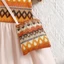 ✿ Bé Gái Bohemian Chắp Vá Đầm In Hình Học Cổ Vuông Tay Phồng Kỳ Nghỉ Mùa Hè Trang Phục Trẻ Em