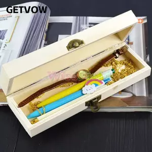 Hộp đựng bút chì bằng gỗ GETVOW, Hộp gỗ công suất lớn DIY, Hộp đựng trang sức Hộp đựng bút chì Hộp đựng bút Trường học Hộp đựng đồ bằng gỗ Cung cấp tại nhà