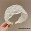 Băng Đô Ren YOLOGO, Băng Đô Quấn Tóc Ren Retro Rộng, Lưới Thoải Mái Phong Cách Retro Màu Trắng Chắc Chắn Phụ Kiện Tóc Cổ Điển Cho Nữ Bé Gái