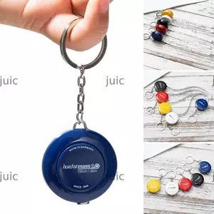 JUIC 2 Chiếc Móc Khóa Băng Đo Có Thể Thu Vào 150cm 60 Inch Mini Centimeter Inch Cuộn Băng
