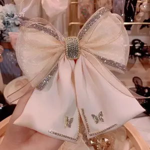 JULYHOT Vải Kim Cương Giả Pha Lê Kẹp Tóc Bướm Lưới Nơ Tóc Kẹp Mùa Xuân Cho Nữ Phong Cách Hàn Quốc Thời Trang Phụ Kiện Tóc Massivedeals