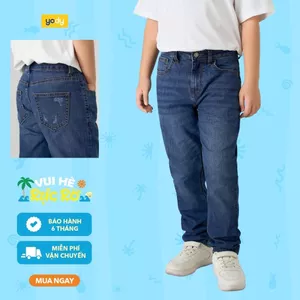 Quần jeans kid YODY cho bé Regular Smart đứng form dẽ hoạt động QJK7021