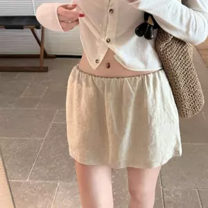 Trận đấu khổng lồ!Họa Tiết Hơi Thở Cotton Vải Lanh Váy Nữ Mùa Hè Phong Cách Mới Hot Girl Ôm Hơn Nhìn Chống chói chữ a Culottes
