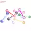 HFSHY 8 Cái / bộ Đầy Màu Sắc Lấp Lánh Acrylic Barbell Bóng Lưỡi Nhẫn Trang Sức Xuyên VN