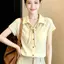 Áo sơ mi ngắn tay cổ lụa siêu đẹp Phong cách mới Phong cách Pháp Tính khí độc đáo Áo đẹp