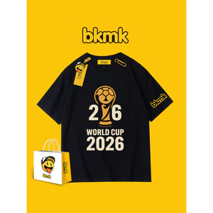 Bkmk dáng rộng hợp thời trang in hình bóng đá áo thun nam ngắn tay mùa hè mới 0704