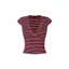 Áo Thun Cổ Tim Nữ Kẻ Sọc Form Ôm Body, Tay Ngắn Co Giãn Thoải Mái - - Hieuvy Botique