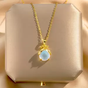 JULYHOT Thép Titan Mặt Trăng Đá Nelace Aurora Bee Micro-Ind Nelace Nữ Xương Đòn Dây Xích Massivedeals