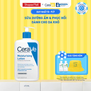 Sữa dưỡng ẩm phục hồi chuyên sâu và giữ da ẩm mịn suốt 48H, duy trì hàng rào bảo vệ da CERAVE MOISTURISING LOTION 473ML