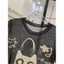 Milyfashion See-Through Gạc Áo thun ngắn tay in hình mèo giản dị mỏng hơn Nhìn ngắn hàng đầu mùa hè Phong cách mới DGYI