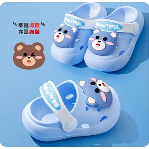 Dép Trẻ Em Cho Bé Đế Mềm Bé Trai Bé Gái Chống Trơn Trượt Chống Va Chạm Mũi-Cap Lỗ Giày Hoạt Hình Mùa Hè Dép Dép ZU