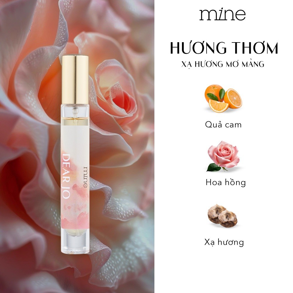 [TẶNG 1 NƯỚC HOA 2ML] Nước Hoa Mine Dear Jo Hương Hoa Hồng Và Xạ Hương Nhẹ Nhàng, Tinh Tế 9ml
