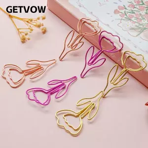 GETVOW 10 Cái / bộ Dấu Trang Hoa, Kẹp Giấy Hoa Kim Loại Hình Hoa, Màu Mịn Văn Phòng Phẩm Họa Tiết Đánh Dấu Trang Kẹp Sách Đánh Dấu Trang