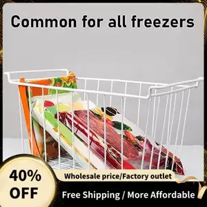 1 Cái Hộp Đựng Bình Tủ Lạnh Có Tủ Lạnh Tách Hộp Đựng Tay Cầm Để Phân Loại Lạnh Treo Giỏ Trắng