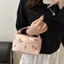 Nhỏ Anh Đào In Hình Mortise Khóa Túi Xách Nữ 2025 Tươi Đơn Giản Thời Trang Sọc Flannel Túi Đeo Vai 7.6 DPHV