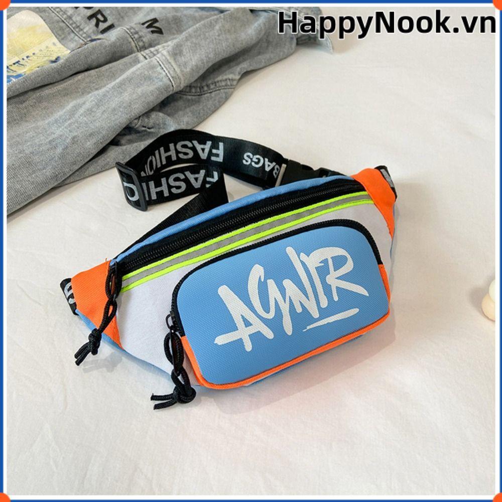 Túi thắt lưng Mini HAPPYNOOK, Túi chuối dễ thương, Túi đeo chéo chữ cái bé trai