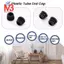 15 Chiếc Nhựa Đen Trống Cuối Nắp Ống Tròn Chèn Ống Bung 16mm