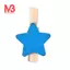 Thẻ Ảnh Kẹp Quần Áo Chốt Ngôi Sao Thủ Công Kẹp Gỗ Mini 50 Chiếc Màu Xanh Dương