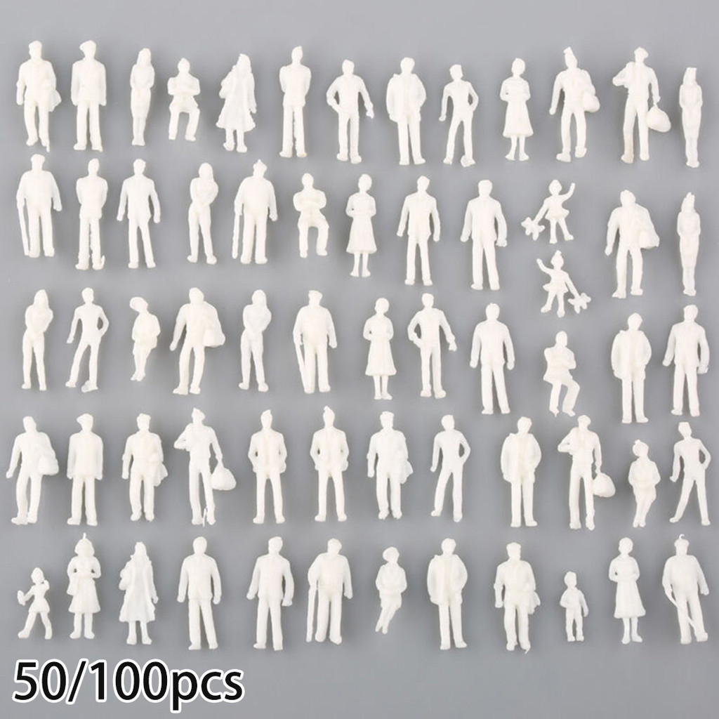 [Smellshi] 50 / 100 Chiếc Mô Hình Tỉ Lệ 1: 75 Mô Hình Kiến Trúc Nhân Vật Màu Trắng Thu Nhỏ Mô Hình Kiến Trúc Con Người