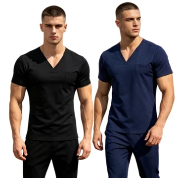 Đồng phục y tế nam tay ngắn cho bệnh viện, phòng khám, nhà điều dưỡng & thẩm mỹ viện, quần áo bảo hộ lao động thoáng khí