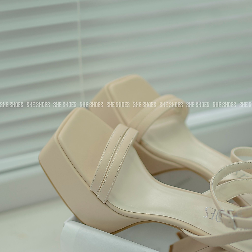 SANDAL đúc đế 12p TRENDY gót vuông da PU cao cấp basic VIE (NEW ARRIVAL), độc quyền bởi SHE SHOES - GC12002 | BigBuy360 - bigbuy360.vn