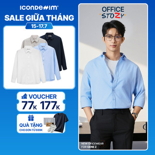 Áo Sơ Mi Nam ICONDENIM Tay Dài Workday Ease Form Relaxed SMID0363