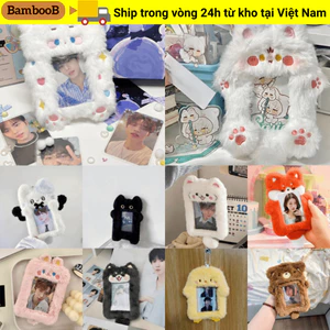 BAMBOOB Photocard, Hộp đựng thẻ ảnh sang trọng đa chức năng, Gấu hoạt hình thời trang / Thỏ / Gà con Hình ảnh thần tượng dễ thương Vỏ bảo vệ Quà tặng