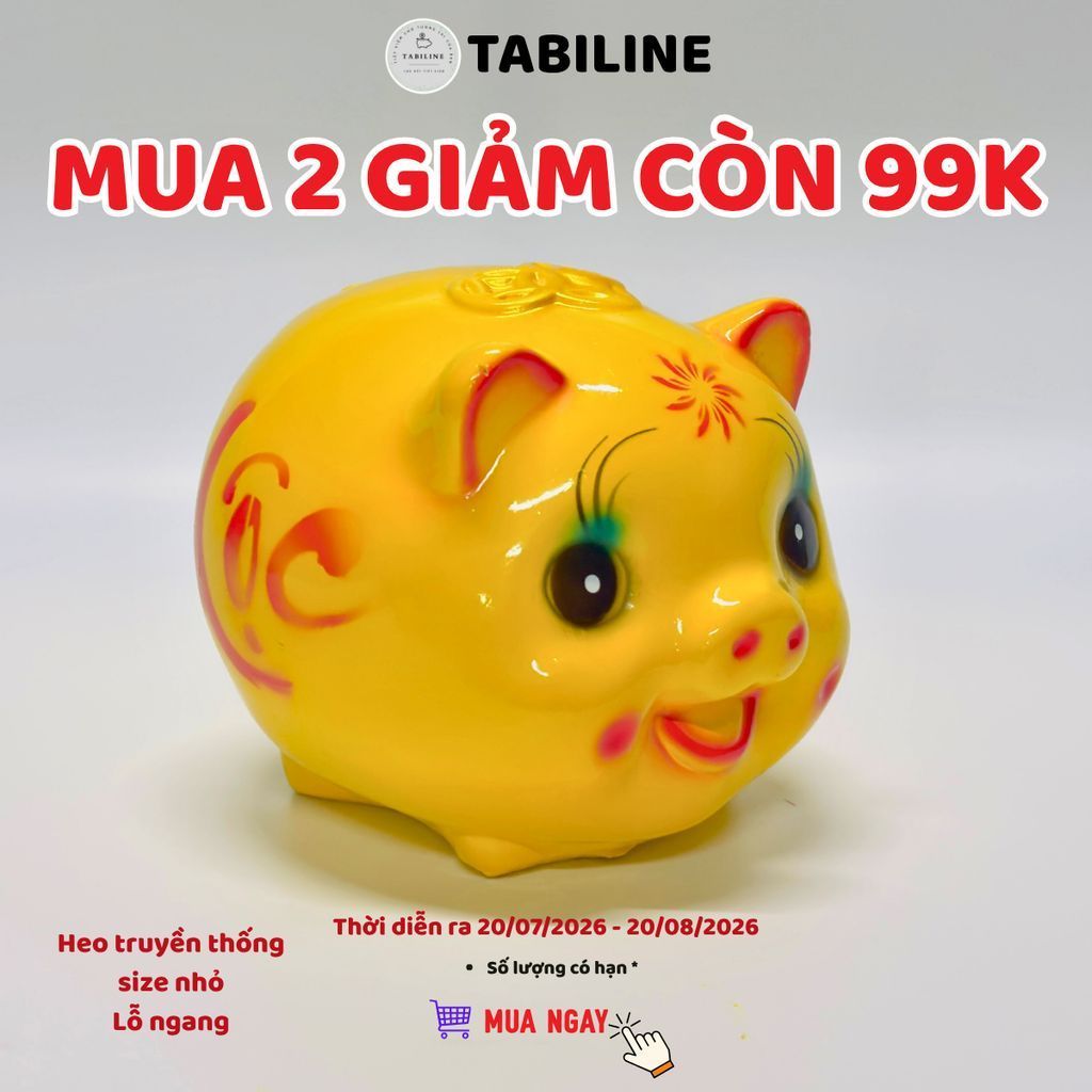 Heo đất ống tiết kiệm tiền lỗ ngang size nhỏ siêu cute đáng yêu LD24 – TABILINE
